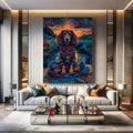 Toiledart Tableau portrait teckel à poil long zen Toile 40x30