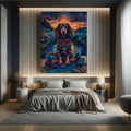 Toiledart Tableau portrait teckel à poil long zen Toile