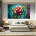 Toiledart Tableau street art peinture de rose colorée Toile