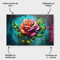 Toiledart Tableau street art peinture de rose colorée Toile