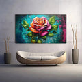 Toiledart Tableau street art peinture de rose colorée Toile