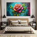 Toiledart Tableau street art peinture de rose colorée Toile