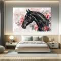 Toiledart Tableau tête de cheval noir élégant Toile