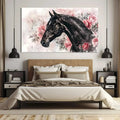 Toiledart Tableau tête de cheval noir élégant Toile