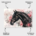 Toiledart Tableau tête de cheval noir élégant Toile