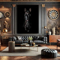 Toiledart Tableau tête de cheval noir Toile