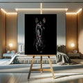 Toiledart Tableau tête de cheval noir Toile
