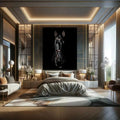 Toiledart Tableau tête de cheval noir Toile