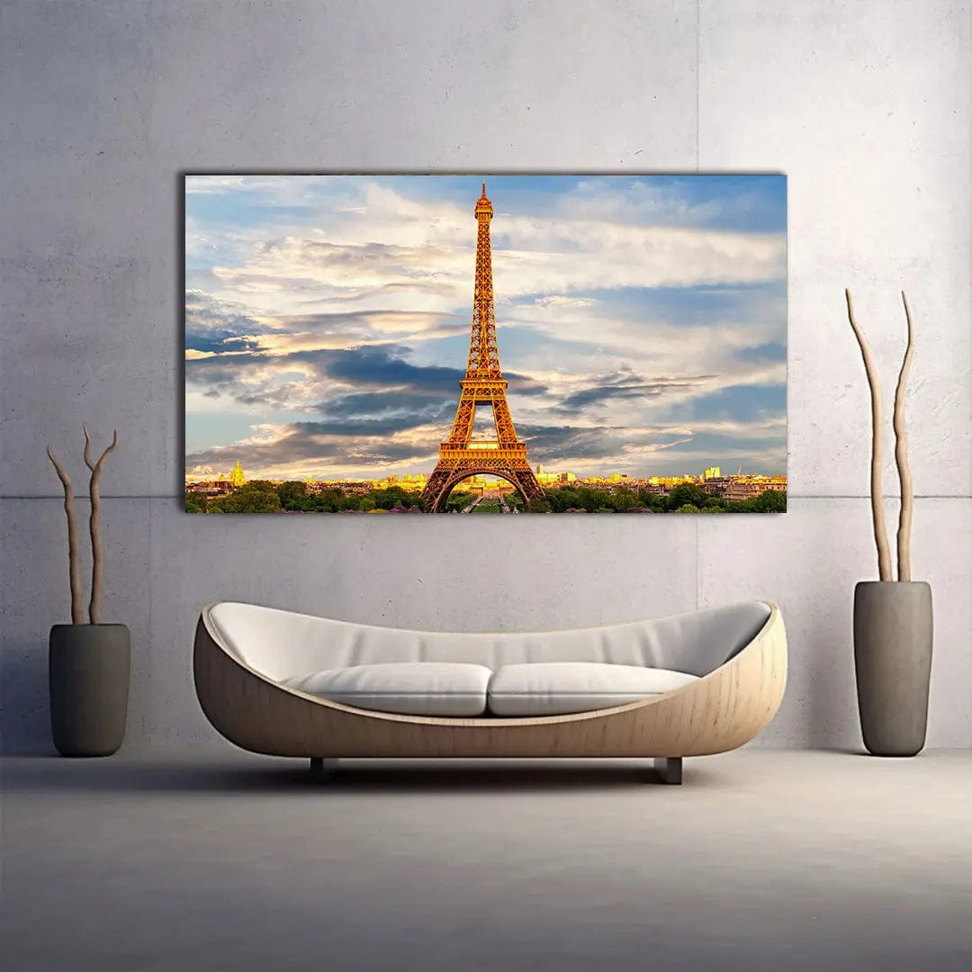 Toiledart Tableau tour Eiffel ensoleillée Toile
