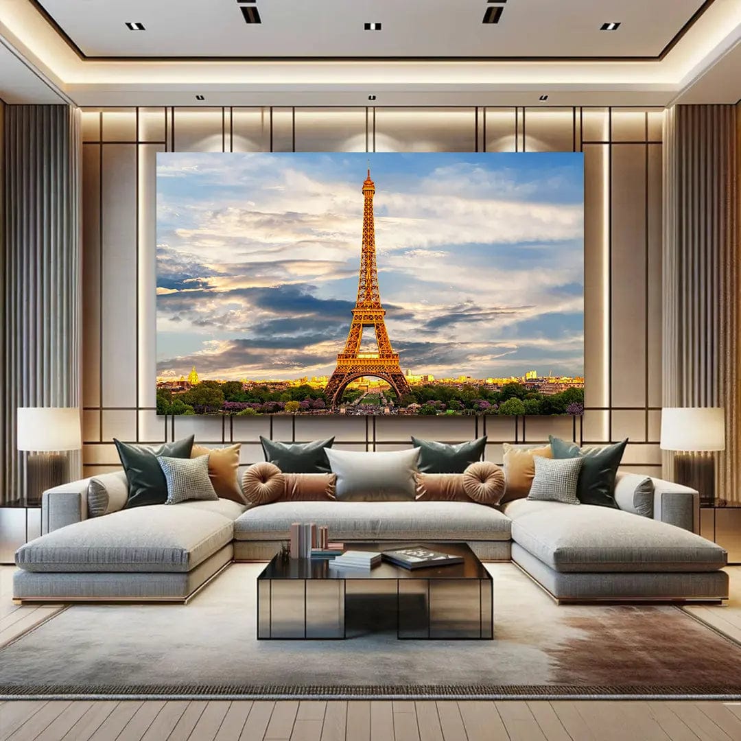 Toiledart Tableau tour Eiffel ensoleillée Toile