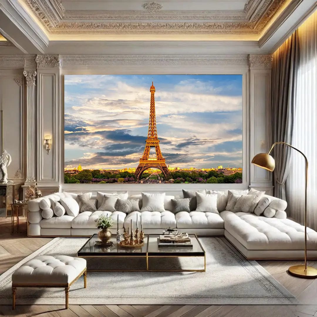 Toiledart Tableau tour Eiffel ensoleillée Toile