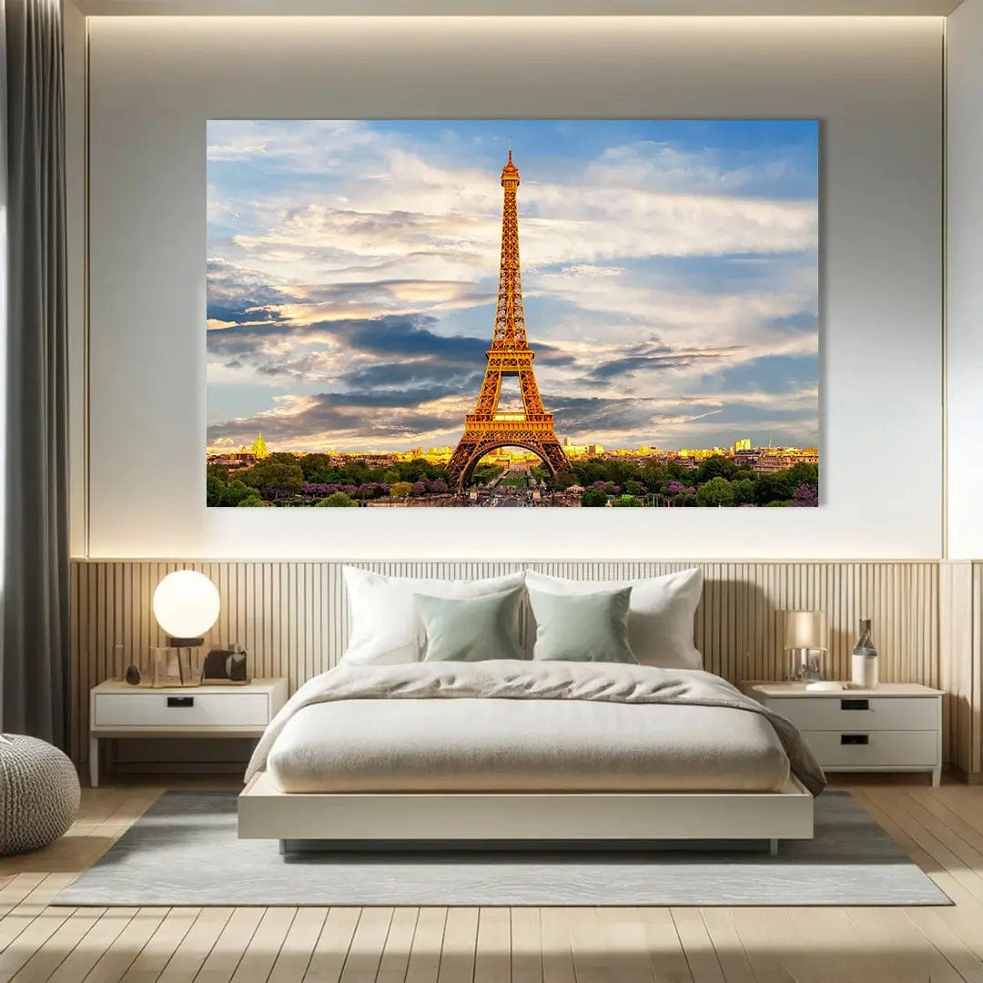 Toiledart Tableau tour Eiffel ensoleillée Toile