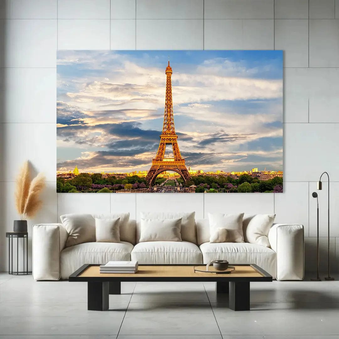 Toiledart Tableau tour Eiffel ensoleillée Toile