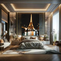 Toiledart Tableau tour Eiffel vue du pont Toile 40x30