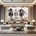 Toiledart Tableau trois cavaliers Toile