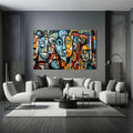 Toiledart Tableau visage abstrait couleur Toile
