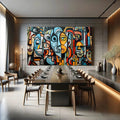 Toiledart Tableau visage abstrait couleur Toile