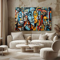Toiledart Tableau visage abstrait couleur Toile