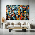 Toiledart Tableau visage abstrait couleur Toile