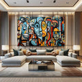 Toiledart Tableau visage abstrait couleur Toile