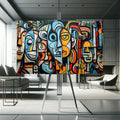 Toiledart Tableau visage abstrait couleur Toile