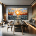 Toiledart Tableau voilier au coucher du soleil Toile