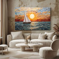 Toiledart Tableau voilier au coucher du soleil Toile