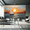 Toiledart Tableau voilier au coucher du soleil Toile