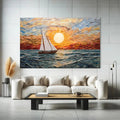 Toiledart Tableau voilier au coucher du soleil Toile