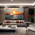 Toiledart Tableau voilier au coucher du soleil Toile
