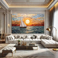 Toiledart Tableau voilier au coucher du soleil Toile