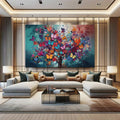 Toiledart Toile 40x30 Tableau arbre et papillons