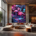 Toiledart Toile 40x30 Tableau déco flamants tropicaux