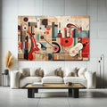 Toiledart Toile Tableau abstrait instruments de musique