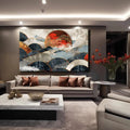 Toiledart Toile Tableau abstrait moderne paysage style japonais