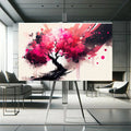 Toiledart Toile Tableau arbre abstrait coloré