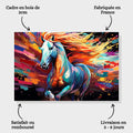Toiledart Toile Tableau cheval coloré