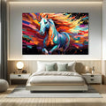 Toiledart Toile Tableau cheval coloré
