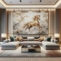Toiledart Toile Tableau cheval doré