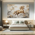 Toiledart Toile Tableau cheval doré
