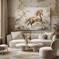 Toiledart Toile Tableau cheval doré