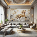 Toiledart Toile Tableau cheval doré