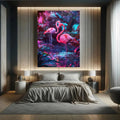 Toiledart Toile Tableau déco flamants tropicaux