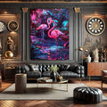 Toiledart Toile Tableau déco flamants tropicaux