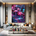 Toiledart Toile Tableau déco flamants tropicaux