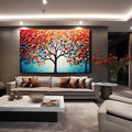 Toiledart Toile Tableau design d'arbre coloré