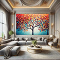 Toiledart Toile Tableau design d'arbre coloré