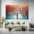 Toiledart Toile Tableau design d'arbre coloré