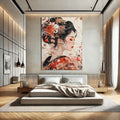 Toiledart Toile Tableau femme japonais aux cheveux fleuris