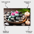 Toiledart Toile Tableau galets et fleur de lotus
